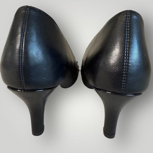 Marbella Faux Leather Patent Heel Pump Pointed Toe Slip On Shoes Size 9.5 Black - Picture 5 of 13